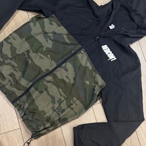 Redcon1 Camo Windbreaker Zip Up Hooded Jacket L|sporty bodybuilding Packable